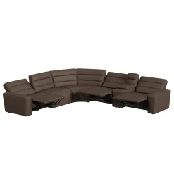 Chelsey 6 Piece Power Sectional W/ Power Armless Recliner In Bozeman Saddle