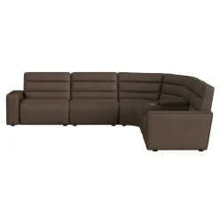 Chelsey 6 Piece Power Sectional W/ Power Armless Recliner In Bozeman Saddle