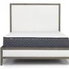 Chloe Upholstered Panel Bed In Gray/White, Queen
