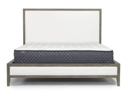 Chloe Upholstered Panel Bed In Gray/White, Queen