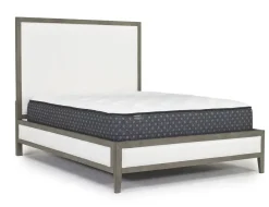 Chloe Upholstered Panel Bed In Gray/White, Queen