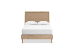 Cielden Panel Bed, Dresser, Mirror & Nightstand In Tan, Twin