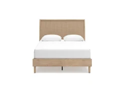 Cielden Panel Bed, Dresser, Mirror & Nightstand In Tan, Twin