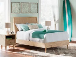 Cielden Panel Bed In Tan, Twin