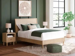 Cielden Panel Bed In Tan, Twin