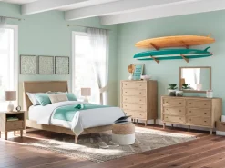 Cielden Panel Bed In Tan, Twin