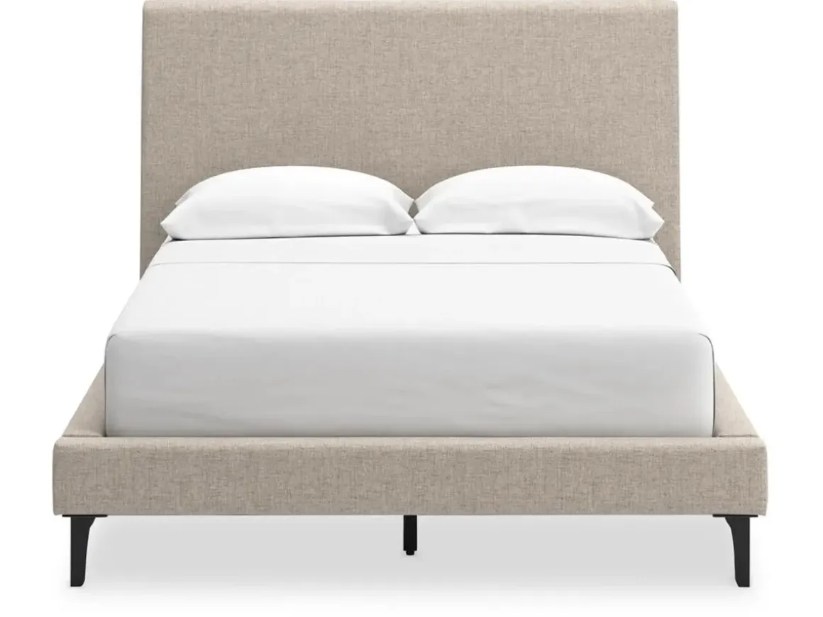 Cielden Upholstered Bed In Soft Gray, Queen