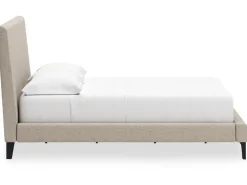 Cielden Upholstered Bed In Soft Gray, Queen