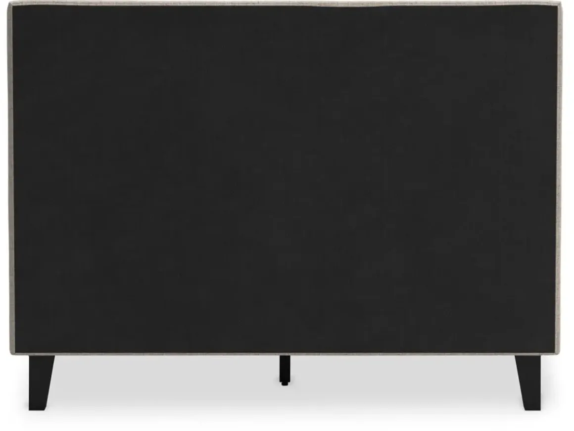 Cielden Upholstered Bed In Soft Gray, Queen