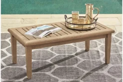 Clare View Outdoor Coffee Table In Grayish Brown