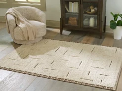 Clayman Rug In Beige/Brown, 5x7