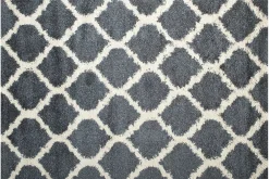Comfort Shag Haven Rug In Blue Geometric, 8’ X 10’
