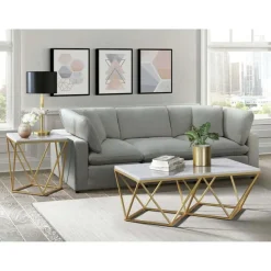 Conner End Table In Marble/Gold