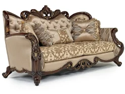 Constantine Sofa & Loveseat In Gold