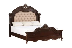 Constantine Upholstered Bed In Cherry, Queen