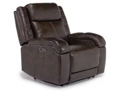 Cortez Power Recliner In Dark Brown Leather