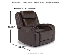 Cortez Power Recliner In Dark Brown Leather