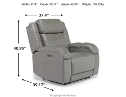 Cortez Power Recliner In Dark Brown Leather