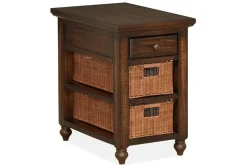 Cottage Lane Chairside Table In Brown
