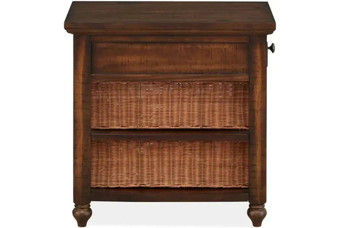 Cottage Lane Chairside Table In Brown