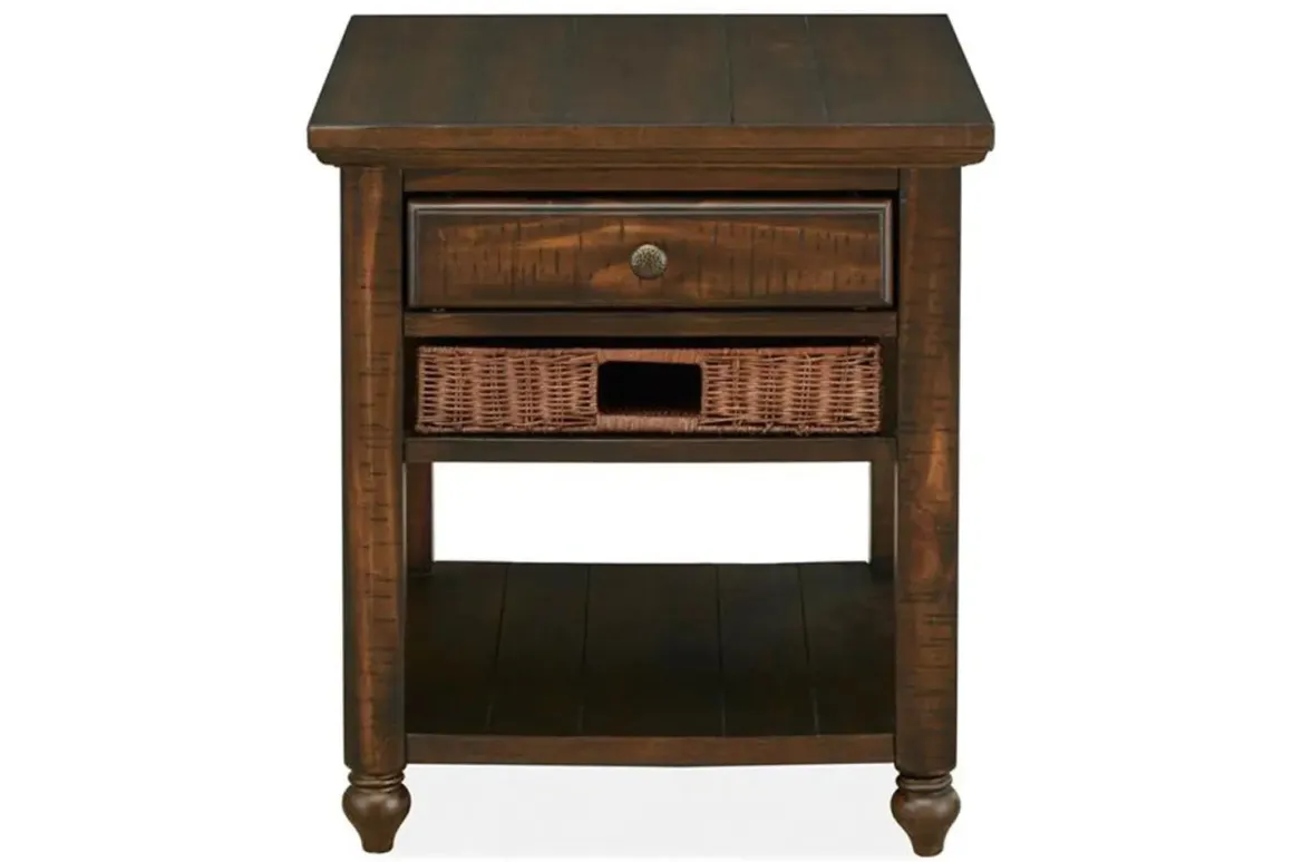 Cottage Lane End Table In Brown