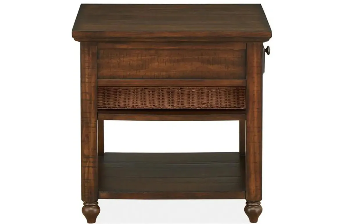 Cottage Lane End Table In Brown