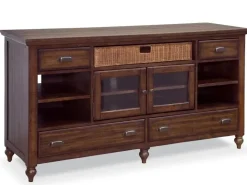 Cottage Lane Media Console In Brown, 70 Inch