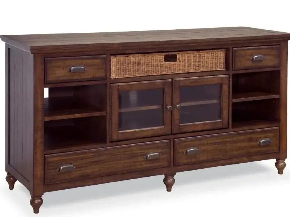 Cottage Lane Media Console In Brown, 70 Inch