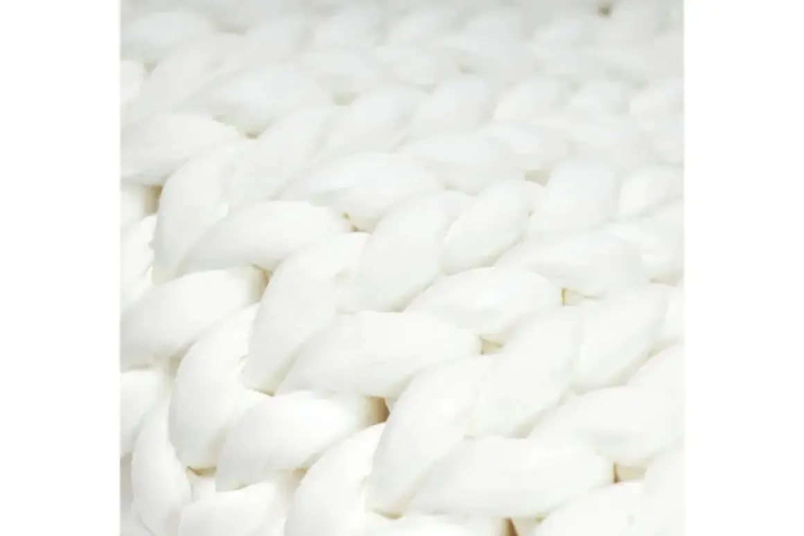 Cotton Weighted Blanket In Cream, Twin/Full