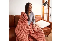 Cotton Weighted Blanket In Cream, Twin/Full