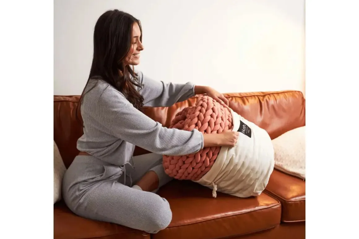 Cotton Weighted Blanket In Cream, Twin/Full