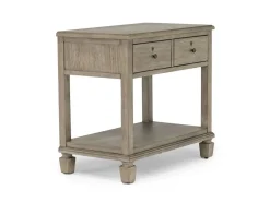 Country Side Canopy Bed, Dresser, Mirror & 2 Drawer Nightstand In Brown, Queen