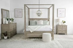 Country Side Canopy Bed In Brown, Queen