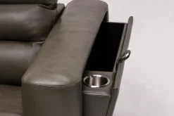 Cove 5 Piece 2 Power Sectional In Gray Leather