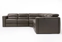 Cove 5 Piece 2 Power Sectional In Gray Leather