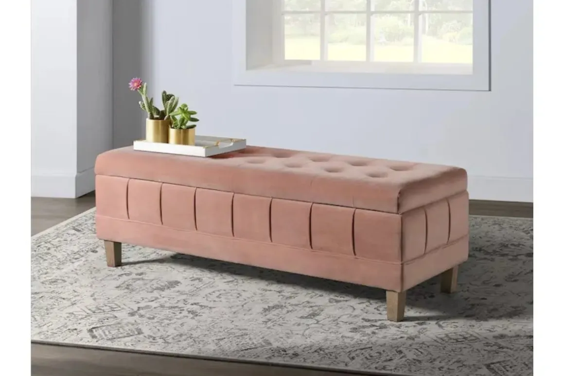 Crosby Storage Bench In Gun Metal