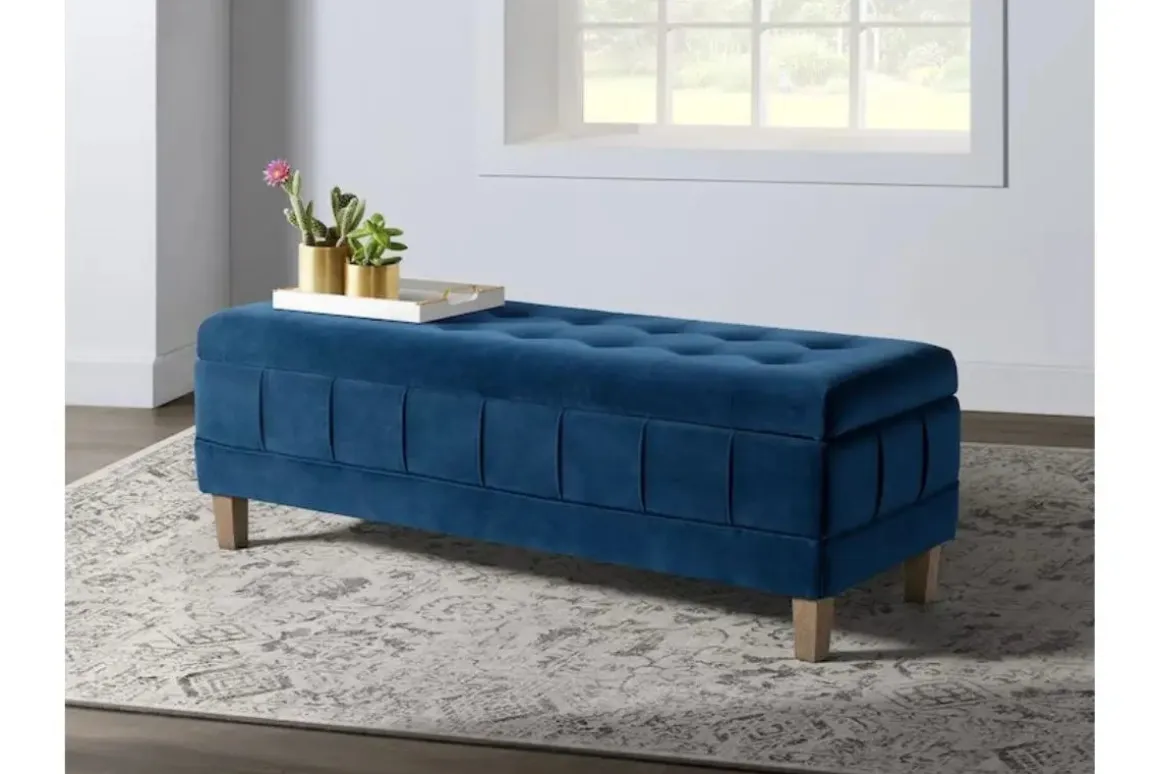 Crosby Storage Bench In Gun Metal