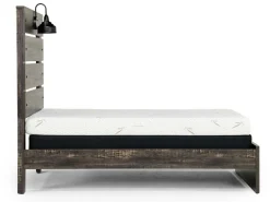 Dallas Panel Bed W/ Lights In White Wash, Twin