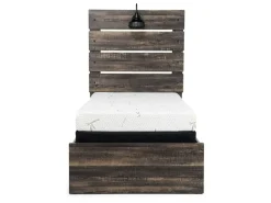 Dallas Panel Bed W/ Lights In White Wash, Twin