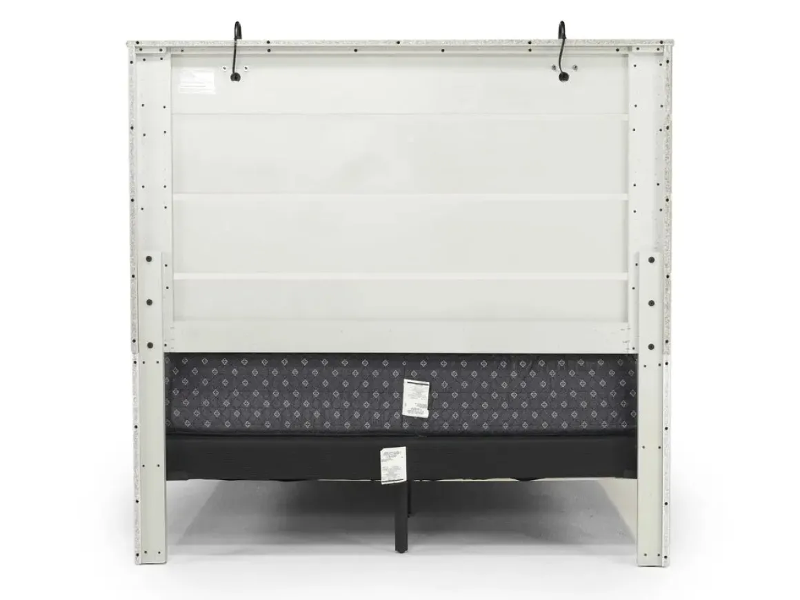 Dallas Panel Bed W/ Lights In White Wash, Twin