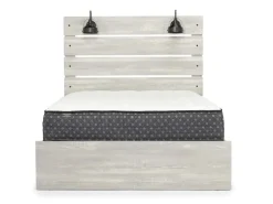 Dallas Panel Bed W/ Lights In White Wash, Twin