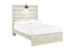 Dallas Panel Bed W/ Lights In White Wash, Twin