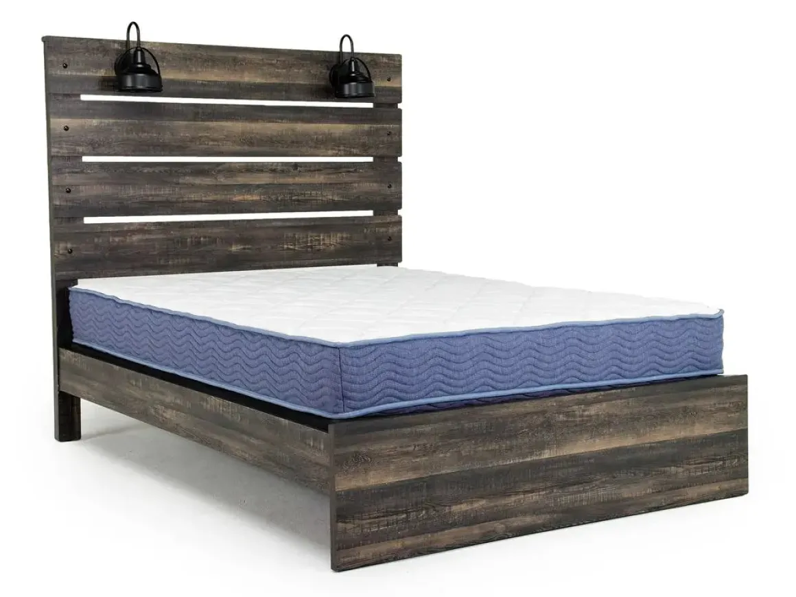 Dallas Panel Bed W/ Lights In White Wash, Twin