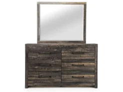 Dallas Panel Bed W/ Lights, Dresser, Mirror & Nightstand In White Wash, Twin