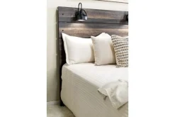 Dallas Panel Bed W/ Lights, Dresser, Mirror & Nightstand In White Wash, Twin
