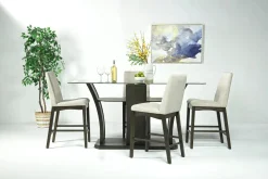 Dapper Counter Height Dining Table & 4 Stools In Brown