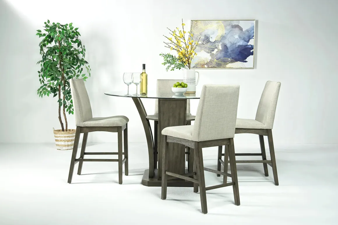 Dapper Round Counter Height Dining Table In Brown