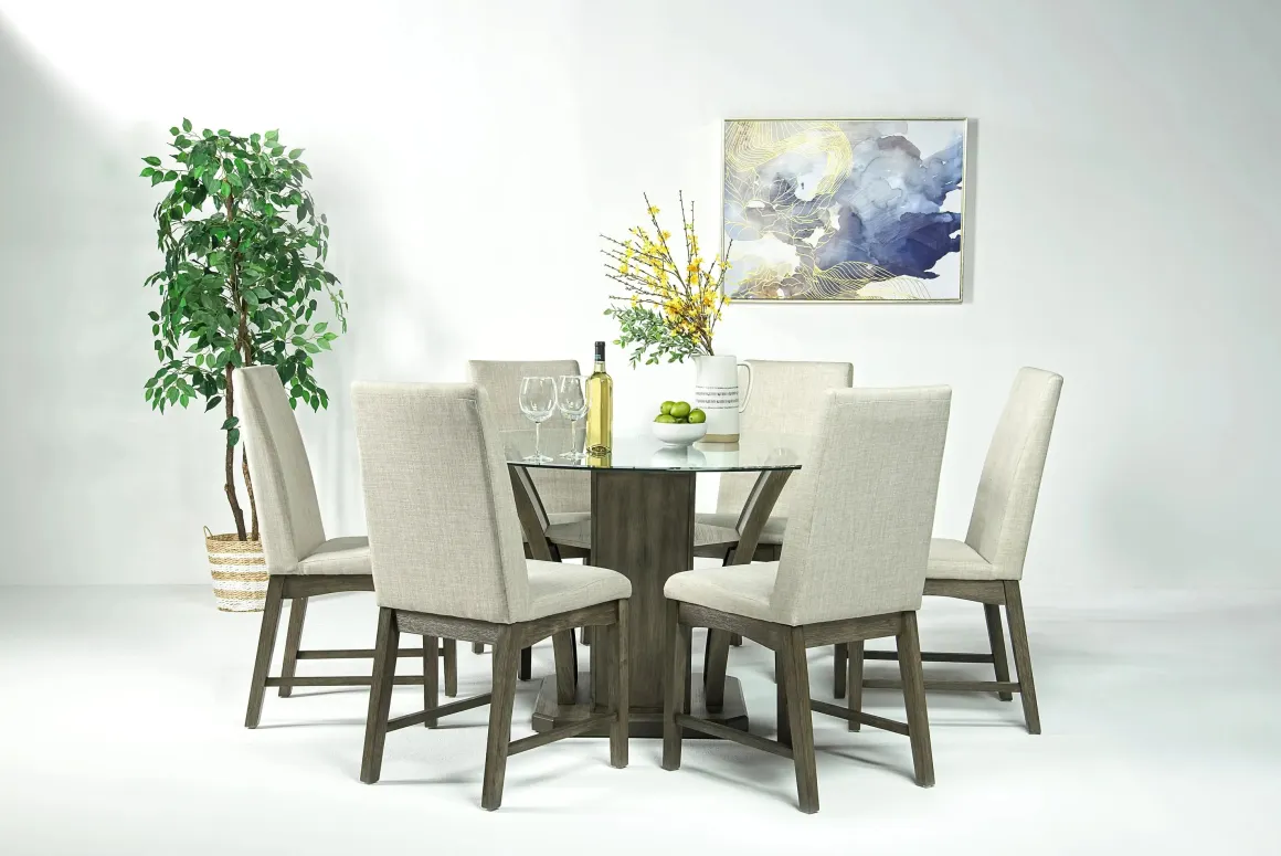 Dapper Round Dining Table In Gray