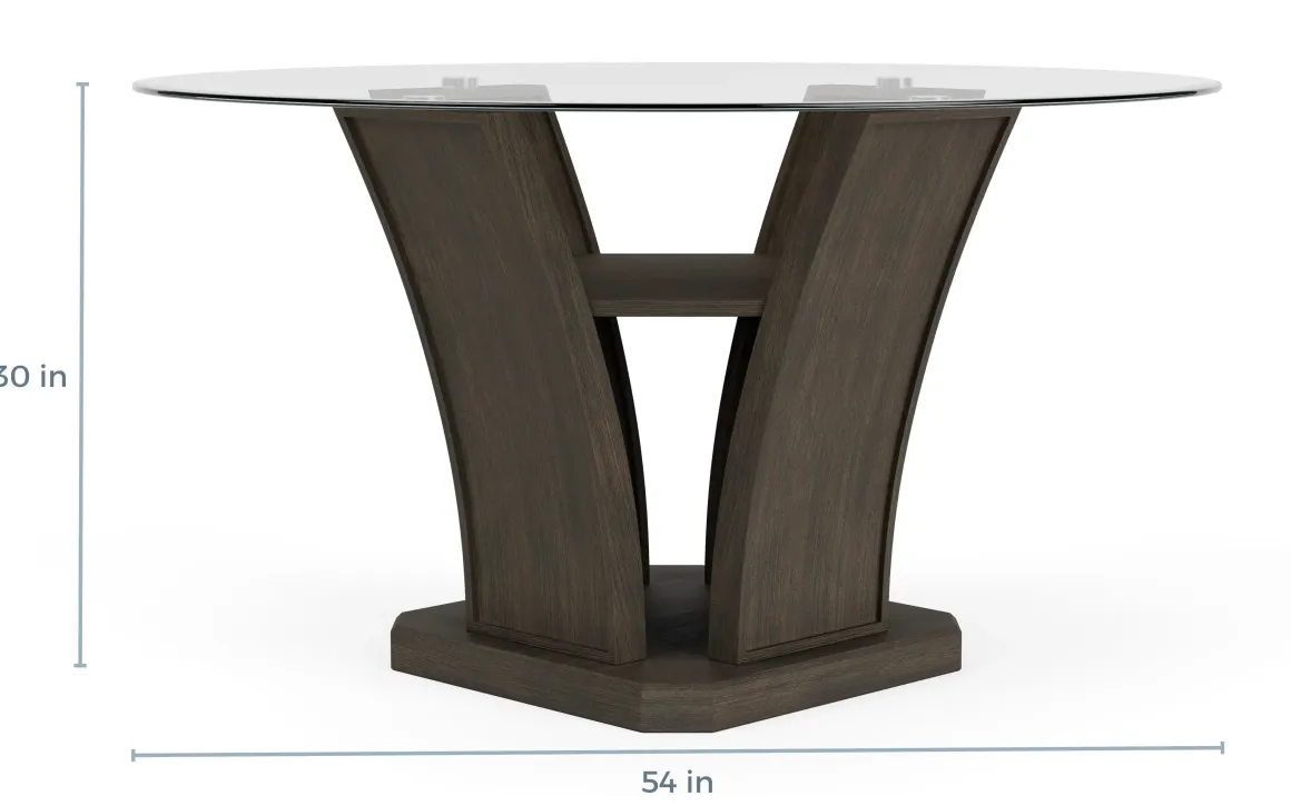 Dapper Round Dining Table In Gray