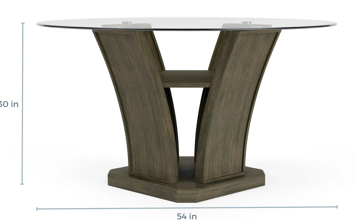 Dapper Round Dining Table In Gray